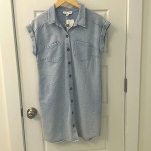 Button Down Denim Shirt Dress